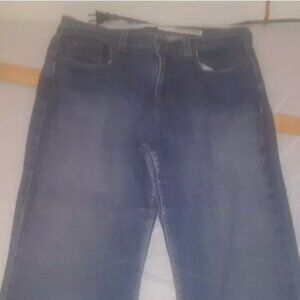 6L DKNY PETITES SOHO MID WAIST BLUE DENIM WASH FADE BOOTCUT LEG JEANS RS 40631